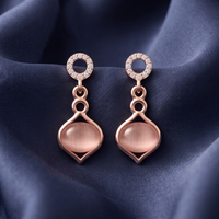 Urthn Rose Gold Plated Monalisa Stone Dangler Earrings