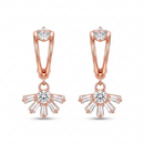 Urthn Rose Gold Plated Austrain Stone Dangler Earrings(Pack of 6 )