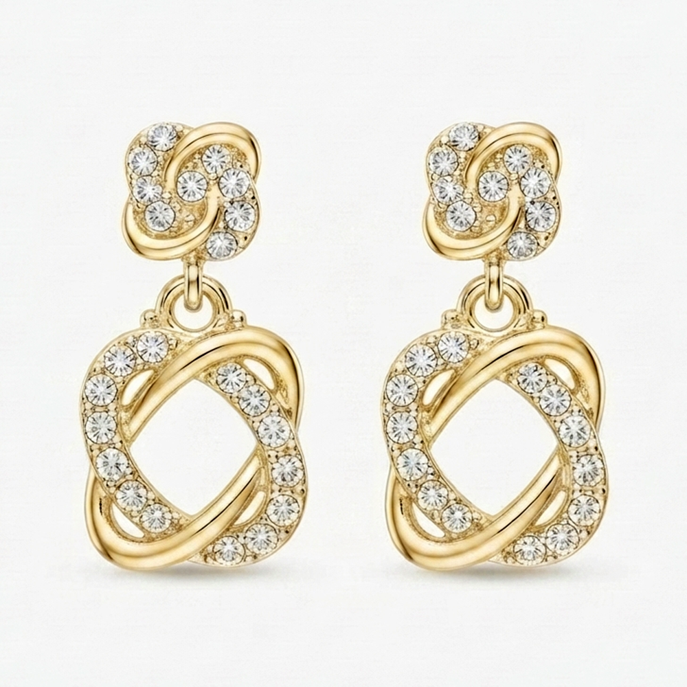 Urthn Gold Plated Austrian Stone Small Dangler Earrings(Pack of 6 )