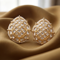 Urthn Gold Plated Kundan Stud Earrings