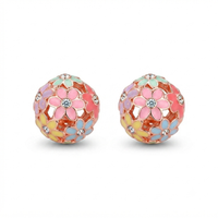 Urthn Rose Gold Plated Enamel Stud Earrings (Pack of 6 )