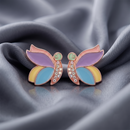 Urthn Rose Gold Plated Butterfly Enamel Stud Earrings 