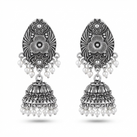 Urthn Lightweight Oxidised Jhumki Earrings for women(Pack of 3)