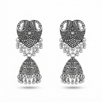Urthn Lightweight Oxidised Jhumki Earrings for women(Pack of 3)