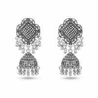 Urthn Lightweight Oxidised Jhumki Earrings for women(Pack of 3)