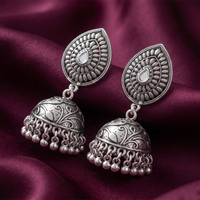 Urthn Stylish Oxidised Jhumki Earrings for Women