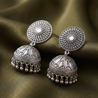 Urthn Stylish Oxidised Jhumki Earrings for Women