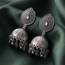 Urthn traditional oxidized silver jhumka earrings for Girls & Women