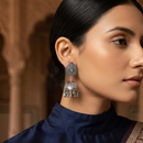 Urthn traditional oxidized silver jhumka earrings for Girls & Women(Pack of 3)