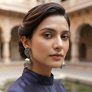 Urthn traditional oxidized silver jhumka earrings for Girls & Women(Pack of 3)