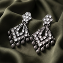 Urthn Oxidised Earrings Featuring Mirror Cut Glass Stone for Girls & Women