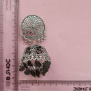 Urthn These oxidised silver jhumka earrings feature a floral stud for Women(Pack of 3)