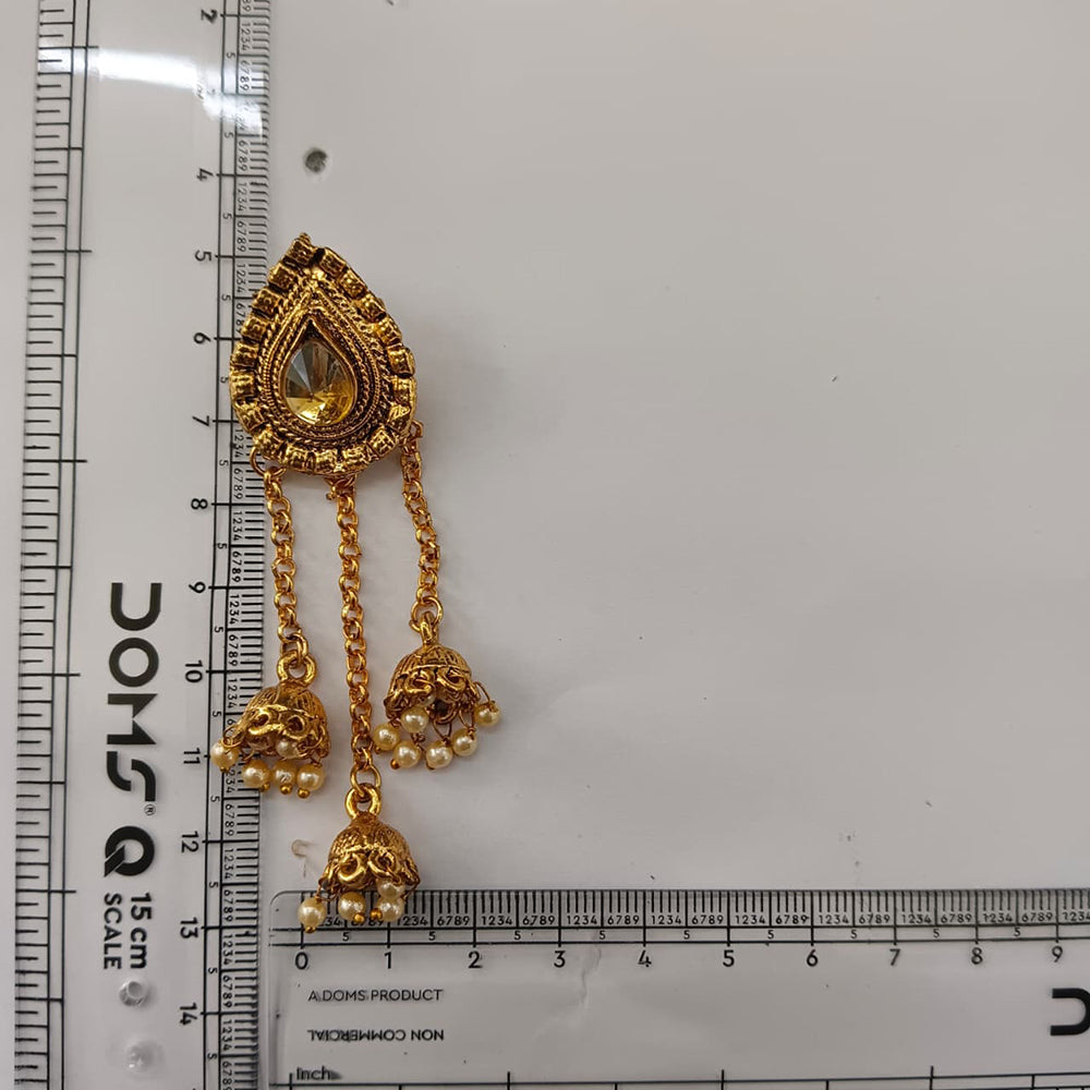 Urthn Designer Gold Plated Austrian Stone Kashmiri Jhumki Earrings for Women(Pack of 3)