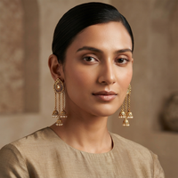 Urthn Designer Gold Plated Austrian Stone Jhumki Dangler Earrings for Women