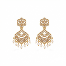 Urthn Designer Stone & Pearl Chandelier Earrings for Women(Pack of 3)