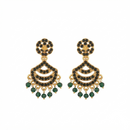 Urthn Designer Stone & Pearl Chandelier Earrings for Women(Pack of 3)