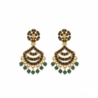 Urthn Designer Stone & Pearl Chandelier Earrings for Women(Pack of 3)