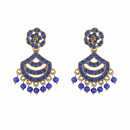 Urthn Designer Stone & Pearl Chandelier Earrings for Women(Pack of 3)