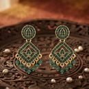 Urthn Designer Stone & Pearl Chandelier Earrings for Women
