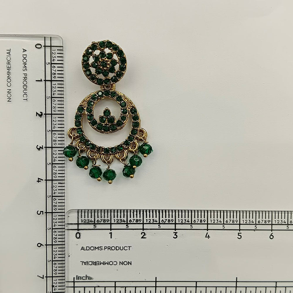 Urthn Designer Stone & Pearl Chandelier Earrings for Women(Pack of 3)