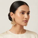 Urthn Designer Stone & Pearl Chandelier Earrings for Women(Pack of 3)