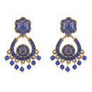 Urthn Designer Stone & Pearl Chandelier Earrings for Women(Pack of 3)