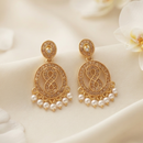 Urthn Designer Stone & Pearl Chandelier Earrings for Women(Pack of 3)