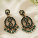 Urthn Designer Stone & Pearl Chandelier Earrings for Women