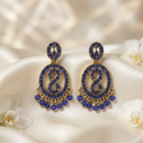 Urthn Designer Stone & Pearl Chandelier Earrings for Women