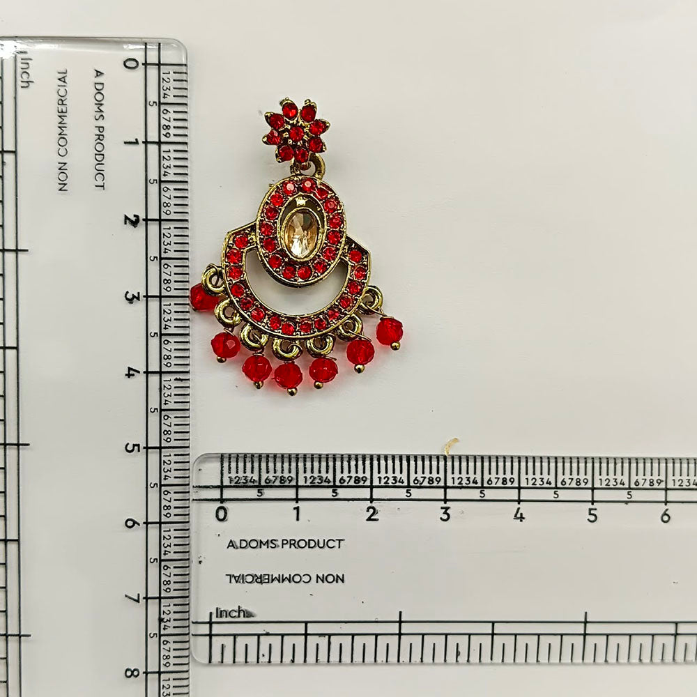 Urthn Designer Stone & Pearl Chandelier Earrings for Women(Pack of 3)