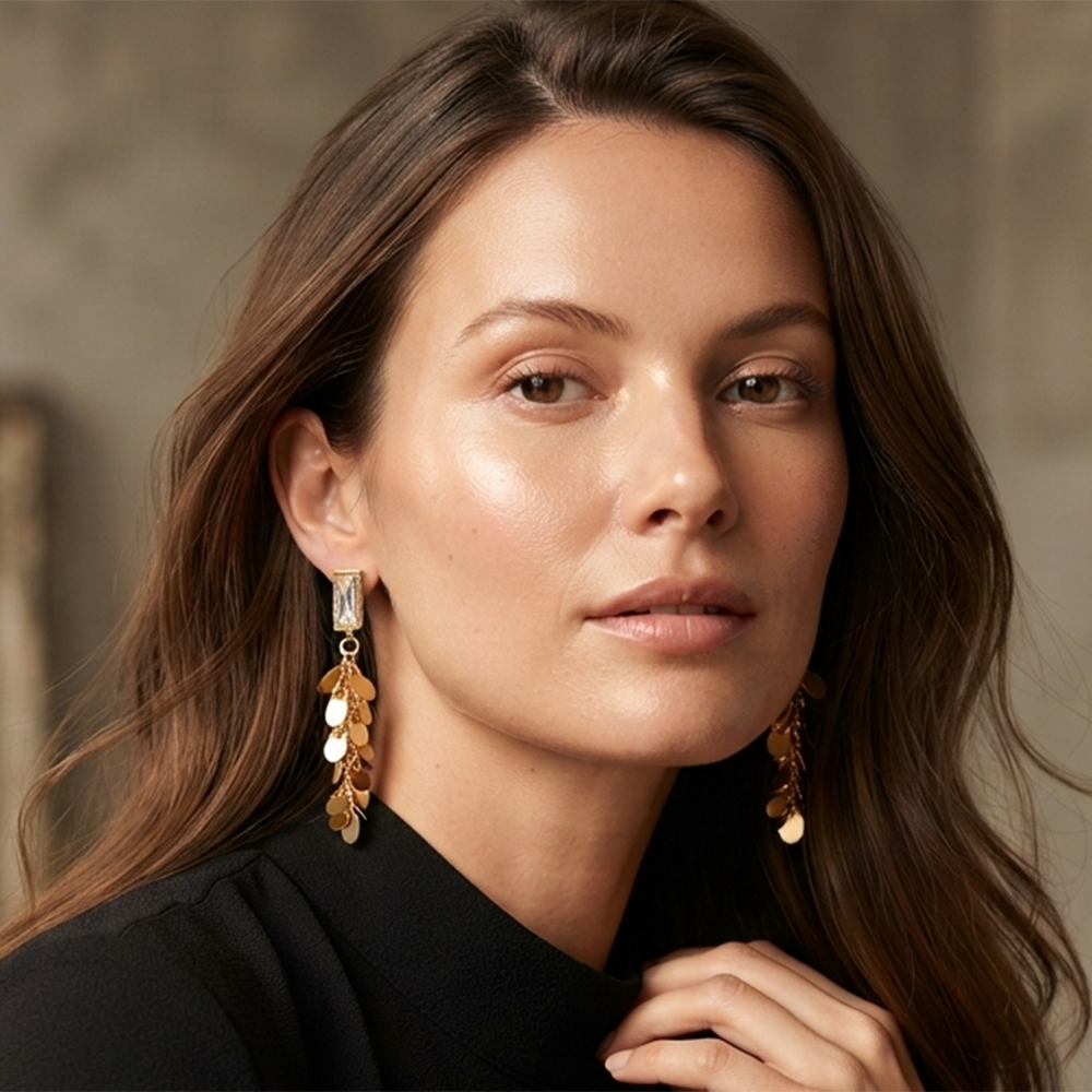 Urthn Trendy Long Tassel Earrings with Heart Drop for Women (Pack Of 3)
