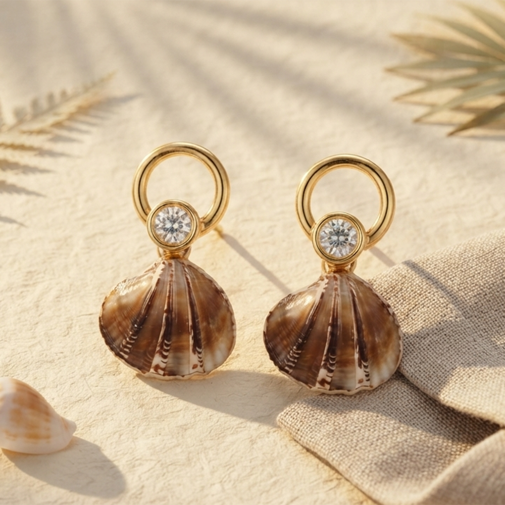 Urthn Gorgeous Shell Drop Dangler Earrings for Women Stylish Beach & Festive Fashion Jewellery(Pack Of 3)