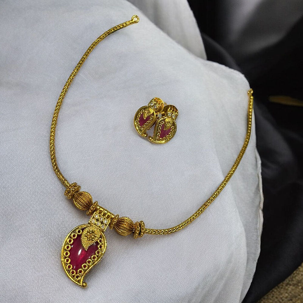 Sona Covering Premium Pota Stone Jewellery Necklace 