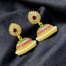 Sona Covering Trendy Austrian Stone And Pearl Jhumkis