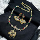Sona Covering Designer Colorful Crystal  Stone Necklace Set