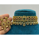 Sona Covering Glamorous Austrian Stone Pearl Choker Necklace Set