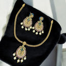Sona Covering Elegant Pota Stone And Austrian Stone Pearl Necklace Set