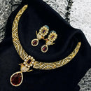 Sona Covering Premium  Pota Stone And Austrian Stone Necklace Set