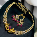 Sona Covering Elegant Pota Stone And Austrian Stone Necklace Set