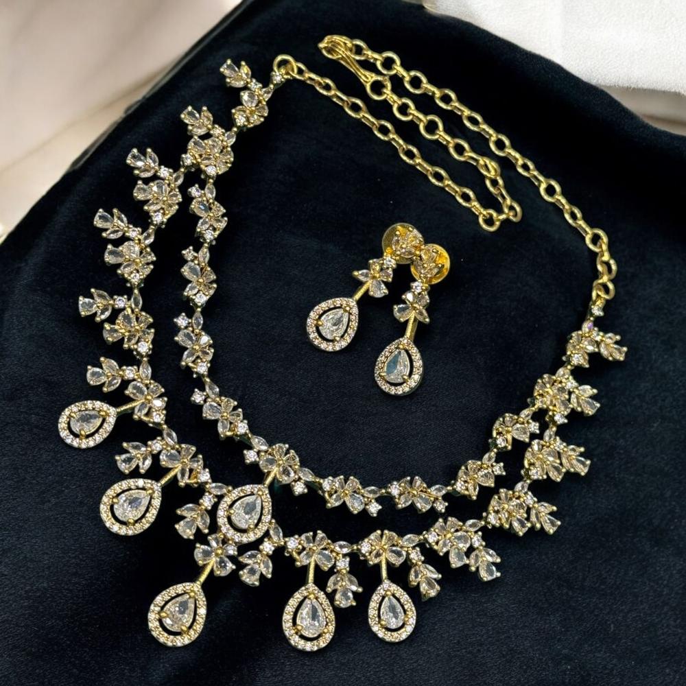 Sona Covering Premium American Diamond  And  Austrian Stone Necklace Set