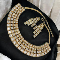 Sona Covering Designer Polki Kundan Stone Jewellery Necklace Set