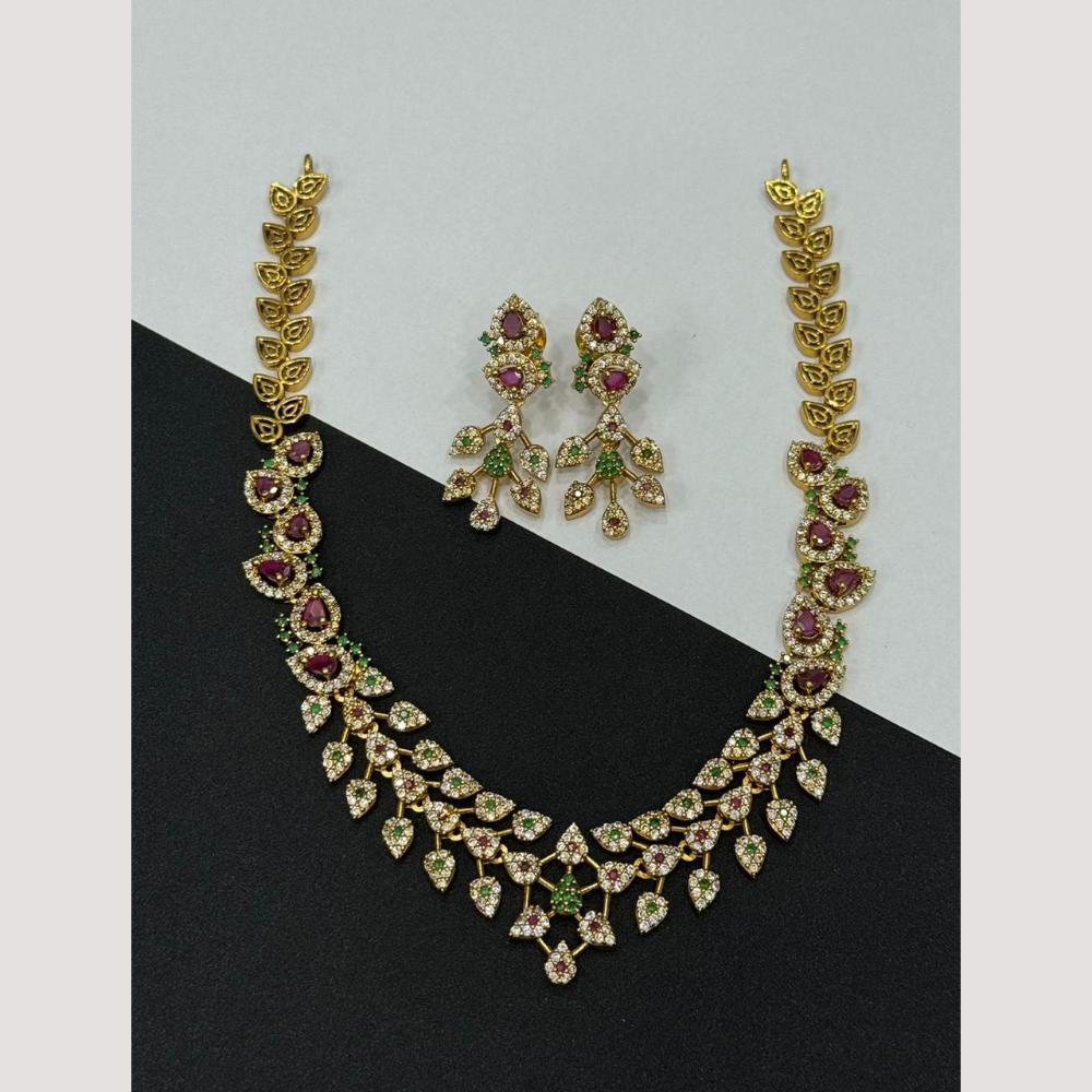 Sona Covering Premium Crystal Stone And Austrian Stone  Necklace Set