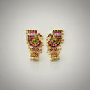 Sona Covering Graceful Austrian Stone And Pota Stone Pearl Jhumki Earrings