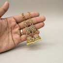 Sona Covering Graceful Austrian Stone And Pota Stone Pearl Jhumki Earrings