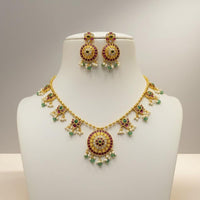 Sona Covering Glamorous Pota Stone And Austrian Stone Necklace Set