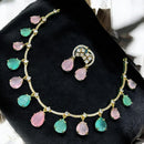 Sona Covering Glamorous Crystal Stone Necklace Set