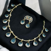 Sona Covering Glamorous Crystal Stone Necklace Set