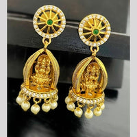 Sona Covering Graceful Austrian Stone And Pota Stone Pearl Temple Jhumki Earrings
