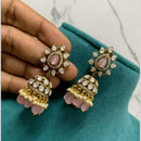 Sona Covering Graceful Austrian Stone And Pota Stone Pearl Jhumki Earrings