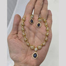 Sona Covering Glamorous Crystal Stone Necklace Set